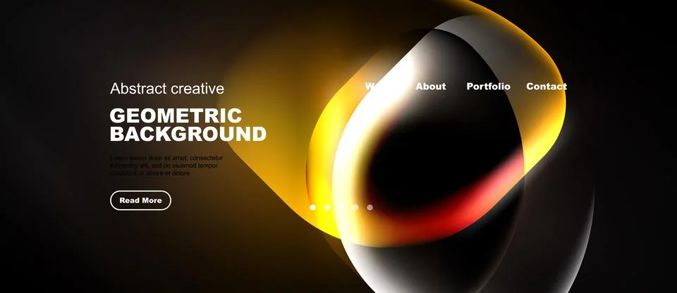 Dynamic geometric design. Bright colors blend, creating modern website head.. Stock Illustration