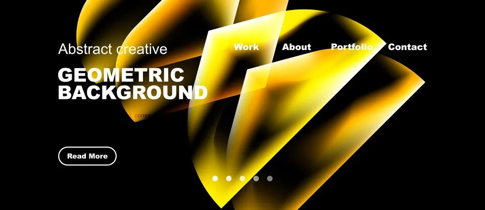 Dynamic geometric design. Bright orange hues blend with dark backdrop. Text 스톡 일러스트