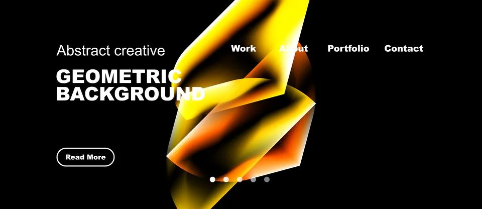 Dynamic geometric design. Bright yellow, orange hues contrast black backdrop. 스톡 일러스트