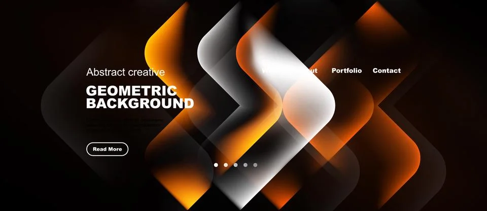 Dynamic geometric design. Orange, white layers create modern visual impact. Stock-Illustration