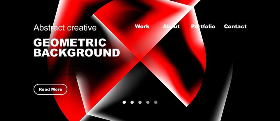 Dynamic geometric design. Red, white gradients create modern visual impact. Stock Illustration