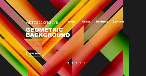 Dynamic geometric design. Vibrant colors, layered shapes create modern visual Stock Illustration