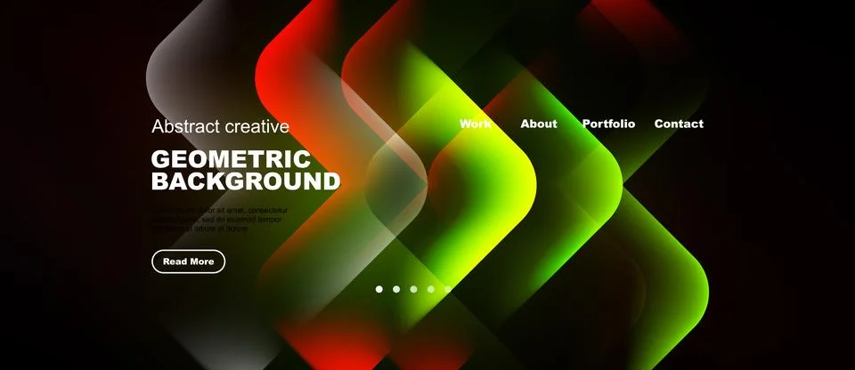 Dynamic geometric design. Vibrant colors blend, creating modern website heade Stock Illustration