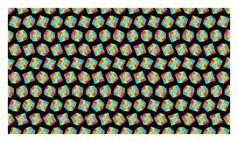 Dynamic geometric diamond pattern with vibrant colors on solid black backgr.. Stock Illustration