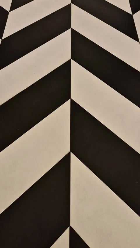 A dynamic geometric floor pattern creates an optical illusion of movement Stock Footage 300882083