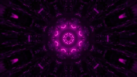 Dynamic geometric neon colored pattern 3d illustration Stock Footage 160526067