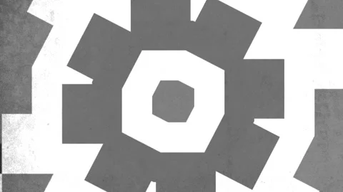 Dynamic geometric pattern in circular formation gray and white contrast in Vídeos de archivo 300778079