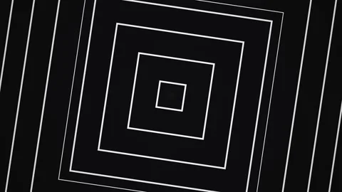 Dynamic geometric pattern with concentric squares on black background Stock Footage 340846133