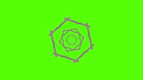 Dynamic geometric pattern evolving on green screen Stock Footage 330286982