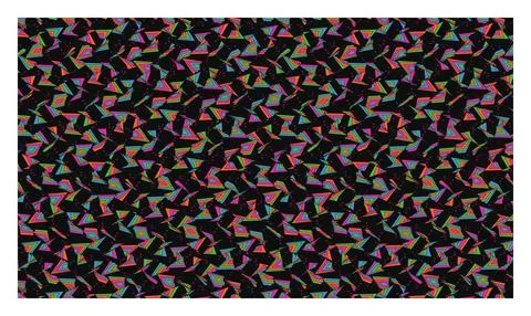 Dynamic geometric pattern featuring chaotic colorful triangles on black bac.. イラスト素材