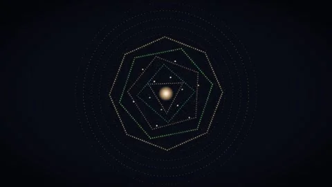 Dynamic geometric pattern with glowing elements in dark background Stock Footage 337301323