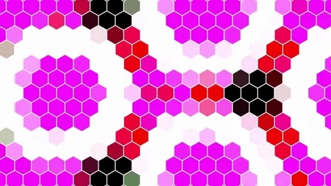 A dynamic geometric pattern made of small hexagonal tiles. Stock Footage 328436871