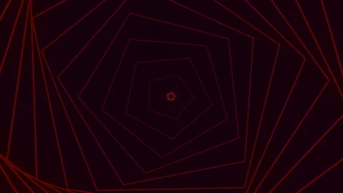 Dynamic geometric pattern of red lines on a black background Stock Footage 278071386