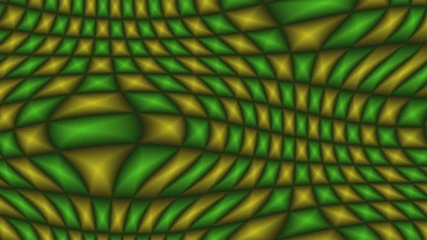 Dynamic Geometric Patterns in Green and Gold Video stock 324784993