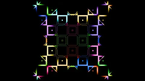 Dynamic geometric patterns with vibrant colors perfect for VJ loops Stock Footage 294025473