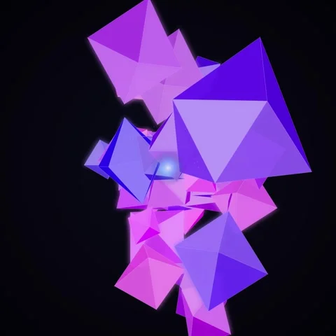 Dynamic geometric polygon flow: Abstract digital gradient background art 動画素材 345691167