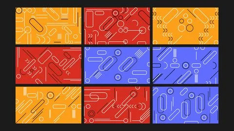 Dynamic Geometric Rounded Capsules Background Set Stock Illustration