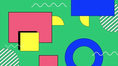 Dynamic geometric shapes and abstract patterns in a modern background seamless Stock Footage 295099576