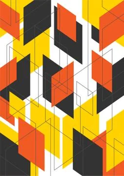 Dynamic geometric shapes compositions background. Stock Illustration