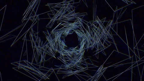 Dynamic geometric shapes create a twisting visual effect Stock Footage 340237694