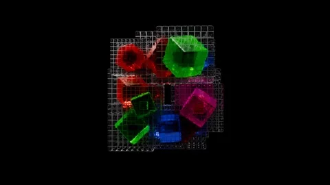 Dynamic geometric shapes pulsating in vivid colors for immersive VJ loops Stock Footage 292753146