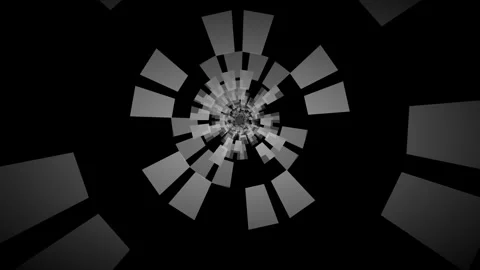 Dynamic geometric shapes rotating in a dark space Stock Footage 337301380