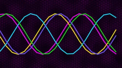 Dynamic geometric spectrum: Abstract flowing sine wave animation for tech b.. Stock Footage 339785999