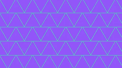 Dynamic geometric triangle pattern animation in purple and neon green Stock Footage 347300876