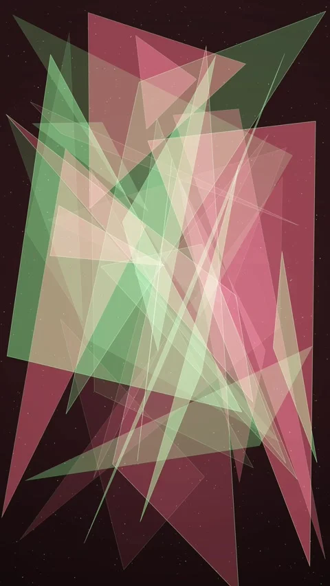 Dynamic geometric triangles shift and evolve against a dark backdrop Stock Footage 327625764