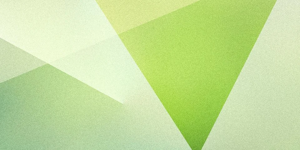 Dynamic geometry with vibrant rays and vectors. Grainy multicolored green b.. Stock-Illustration