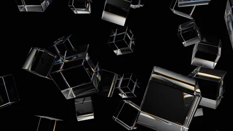 Dynamic Glass Cubes rotating camera movement Corporate Concept, Abstract Ba.. Stock Footage 245712078