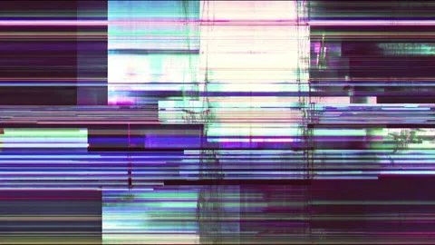 Dynamic glitch art visuals with vibrant chromatic shifts and abstract pattern Stock Footage 314666335