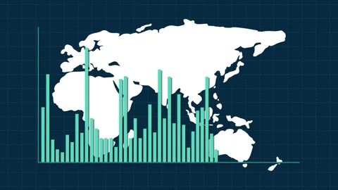 Dynamic Global Economic Data Visualization with Bar Graphs Stock Footage 308631149