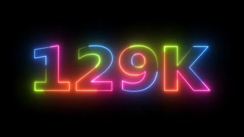 Dynamic Glowing 129K Neon Counter Motion Graphic Animation Loopable Video F.. 库存影片 330411594