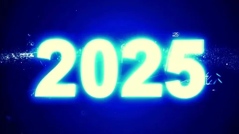 Dynamic Glowing 2025 Countdown Animation for New Year Celebrations Vidéo 293317333
