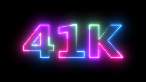 Dynamic Glowing 41K Counter Motion Graphic  Vibrant Animated Neon Style for.. Stockbeeldmateriaal 330418997