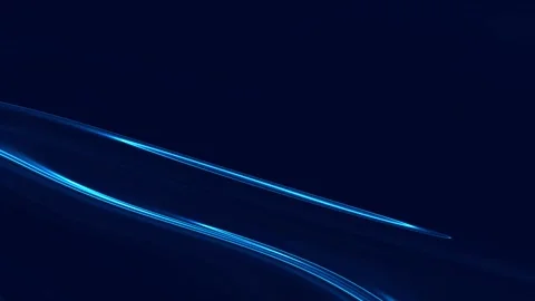 Dynamic Glowing Blue Energy Waves Flowing on Dark Navy Background Loop. Stock Footage 340075820