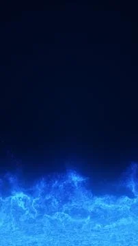 Dynamic glowing blue energy waves rising from the bottom, forming a bright .. イラスト素材