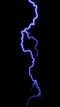 Dynamic glowing blue lightning storm against a black background. Stock Photos