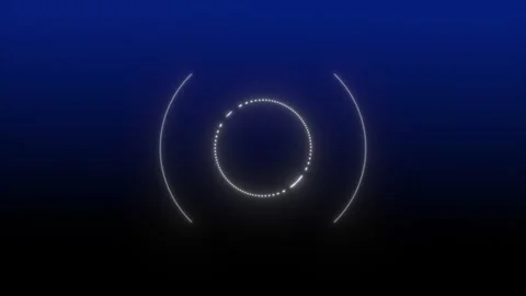 Dynamic glowing circular animation with vibrant blue accents Stock Footage 300845380