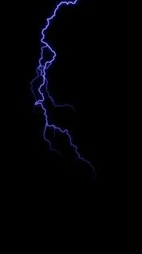 Dynamic, glowing electric lightning striking dark background with intense 3D Stock Photos