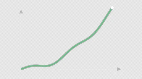 Dynamic Glowing Emerald Financial Line Graph Animation Showing Q1 Earnings .. Stock Footage 333754435