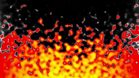 Dynamic glowing fiery pattern. Seamless animated fire pattern with molten Stockbeeldmateriaal 337340943