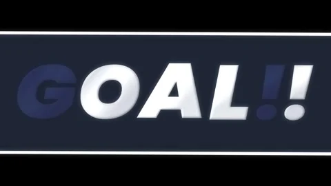 Dynamic Glowing Flickering Goal Text Animation for Sports Highlights Stock Footage 334559899