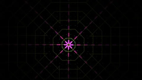 Dynamic Glowing Geometric Cybernetic Pattern Animation. Stock Footage 334520482