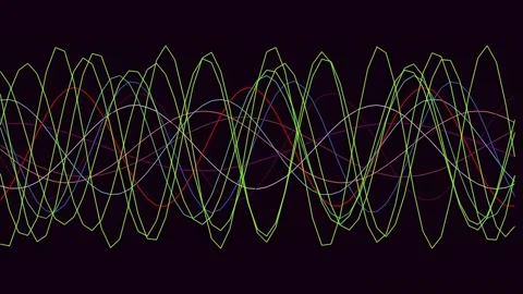 Dynamic glowing geometric waves pattern background for tech visualization Stock Footage 337163038