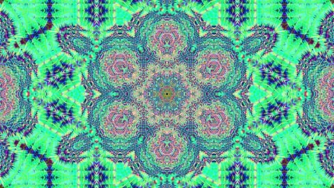 Dynamic, glowing kaleidoscopic explosion of vivid greens Stock Illustration