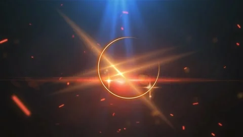 Dynamic glowing light particles floating amidst abstract cinematic lens flares Vidéo 344221020