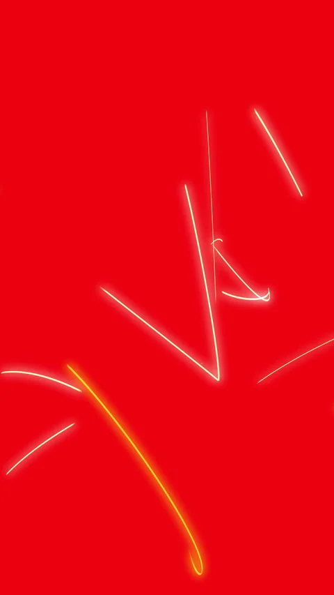 Dynamic glowing light streaks and scratches on a red background Stockbeeldmateriaal 336796628