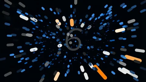 Dynamic glowing number nine formation with blue light particle stream on bl.. Stock Footage 342205547